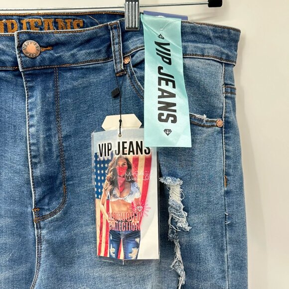 VIP Jeans Women's Destructed Collection Sculpting Stretch Denim Jeans Size 22 - Picture 3 of 9
